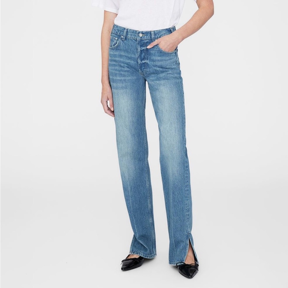 Anine Bing Roy Light Blue Straight Leg Jeans